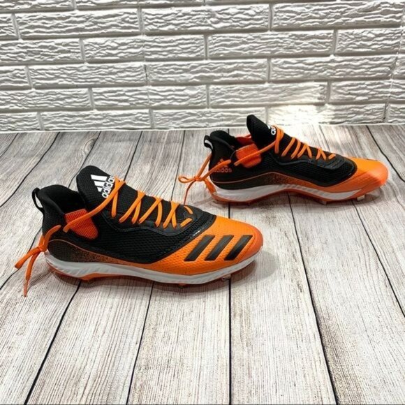 Adidas Orange Black Icon Bounce Baseball Cleats Size 16 - Picture 3 of 7